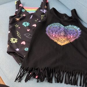 The Children's Place Black and Multicolor Kids Swim One Piece